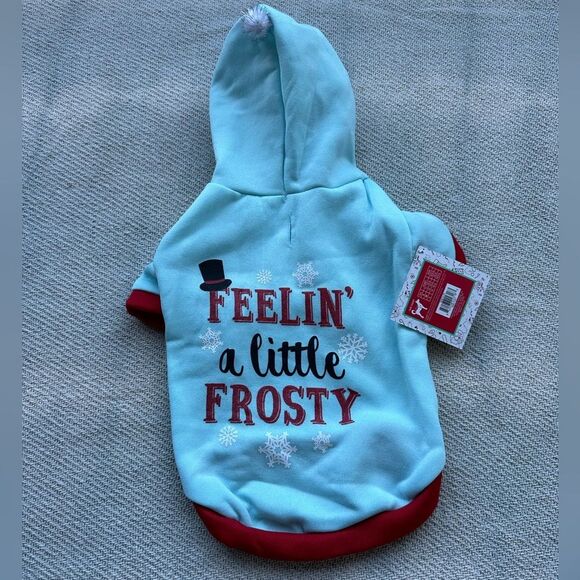 Feelin a Little Frosty Dog Holiday Hoodie Size Medium NWT Gift Christmas - Picture 1 of 6